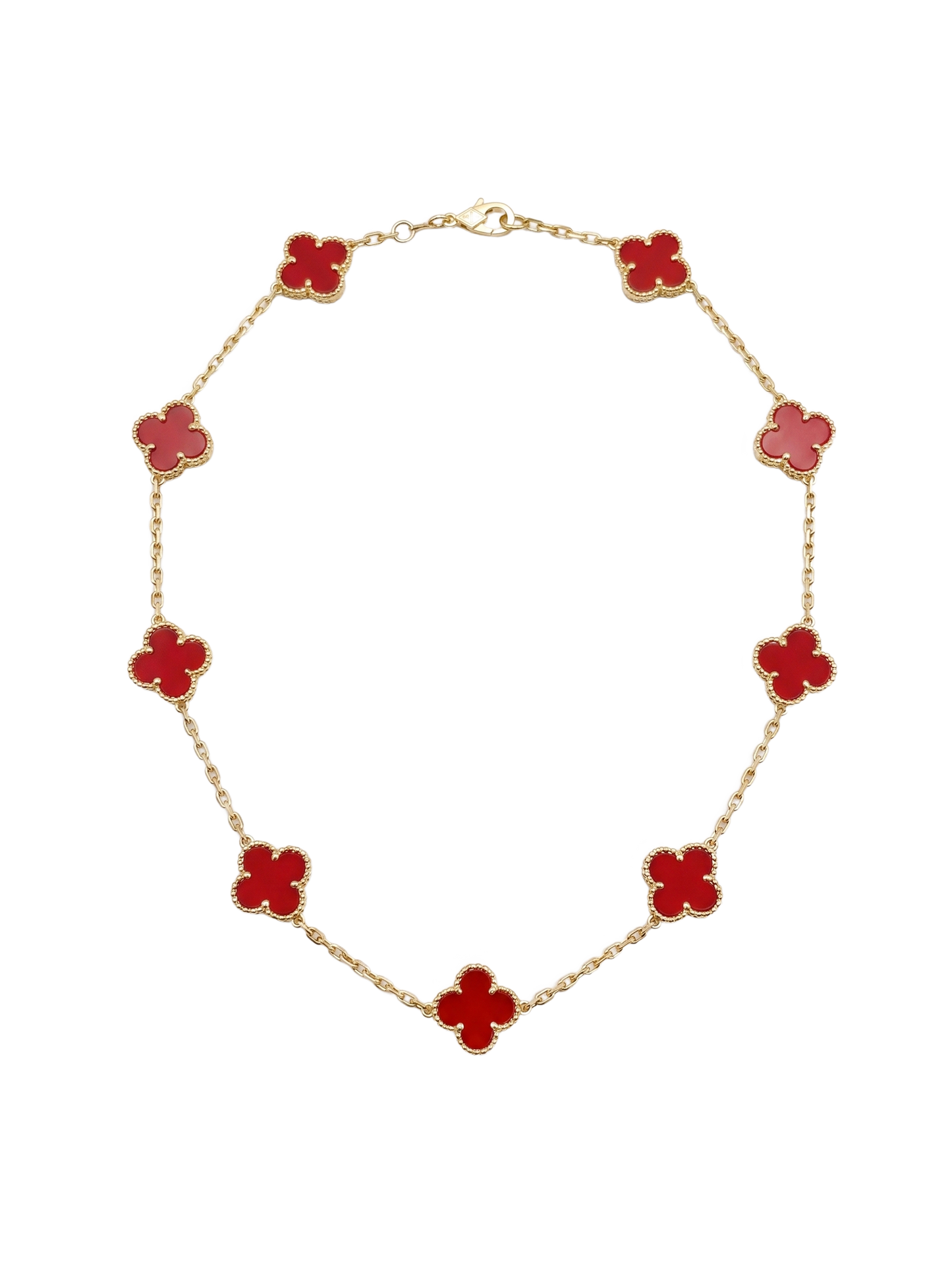 Red small flowers necklace