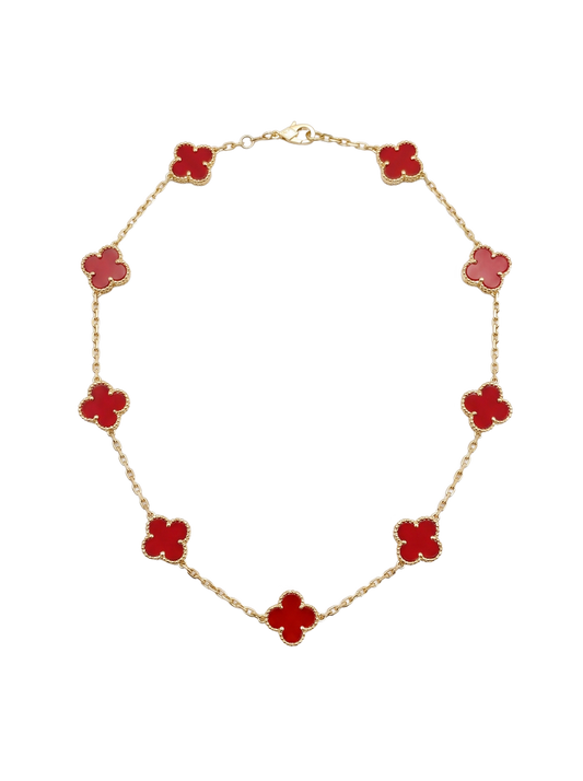 Red small flowers necklace
