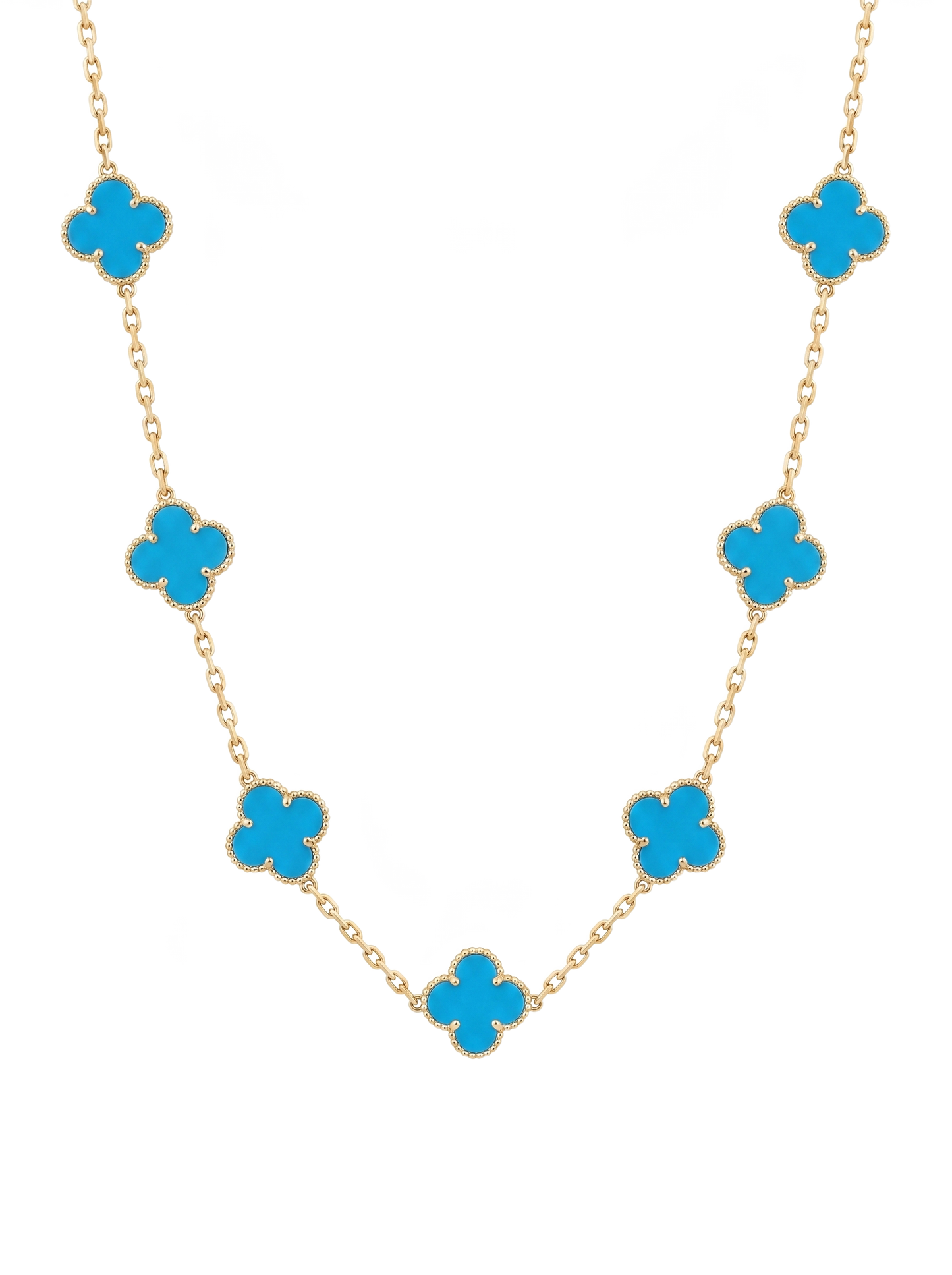 Blue flower necklace.