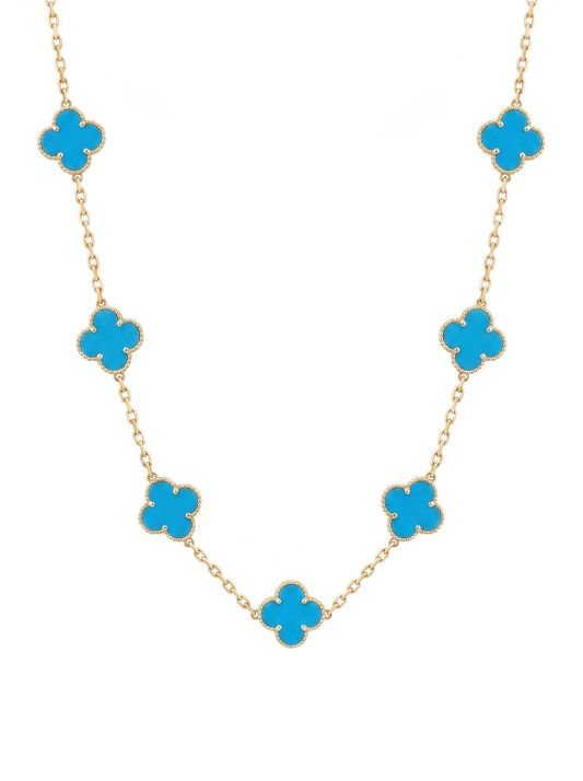 Blue flower necklace.