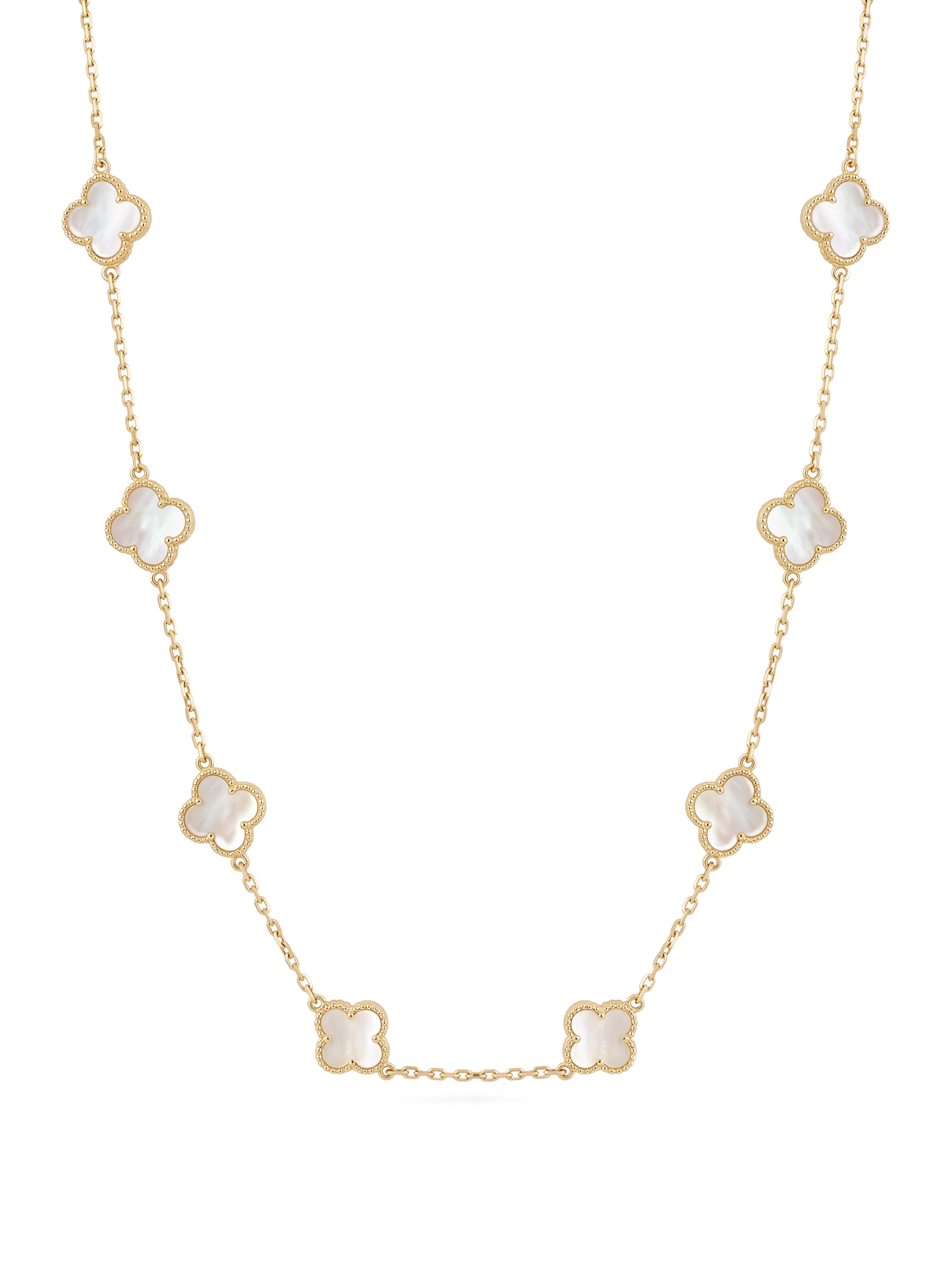 White flower necklace.