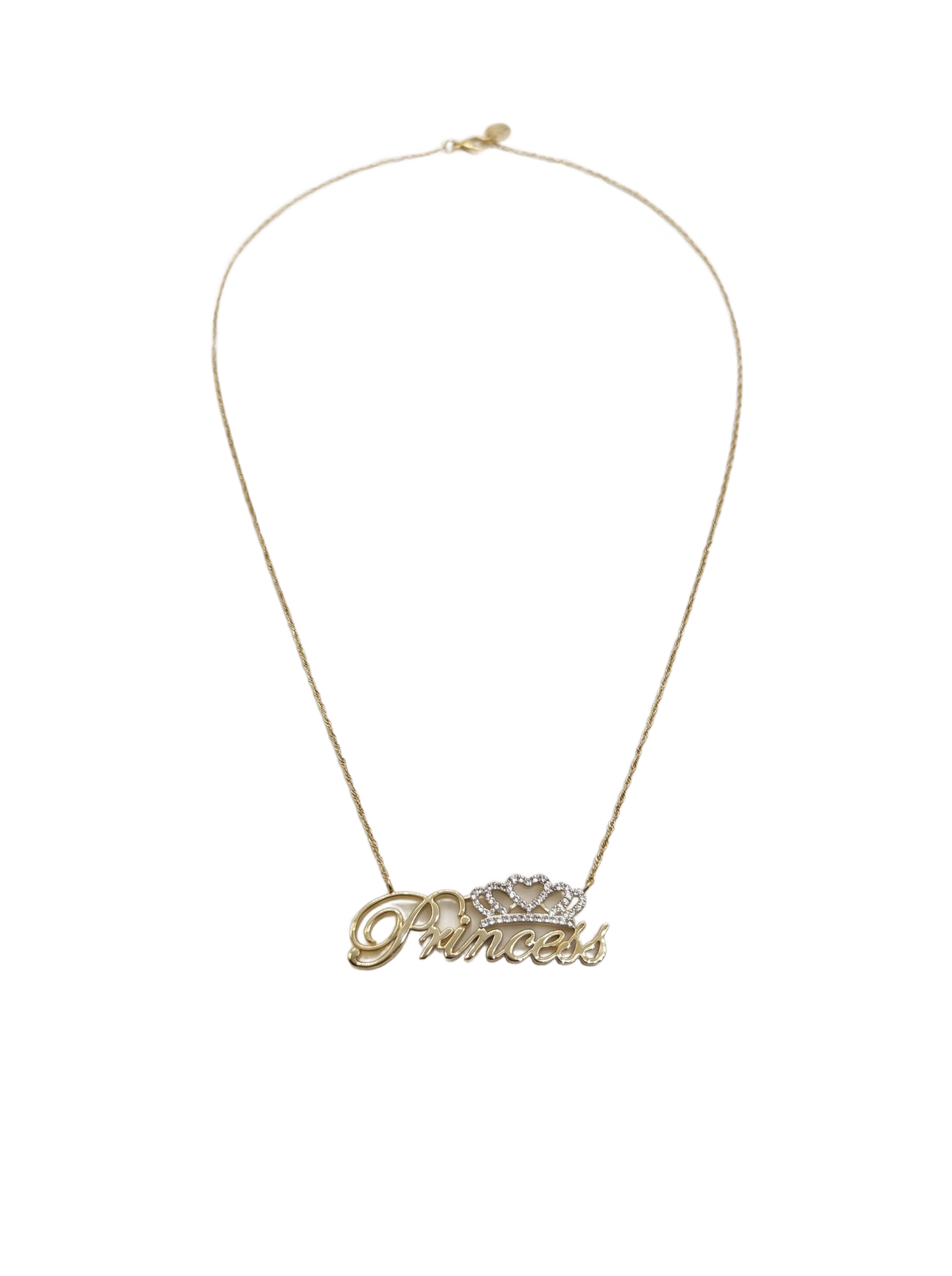 “Princess” charm with a chain | diamond | gold