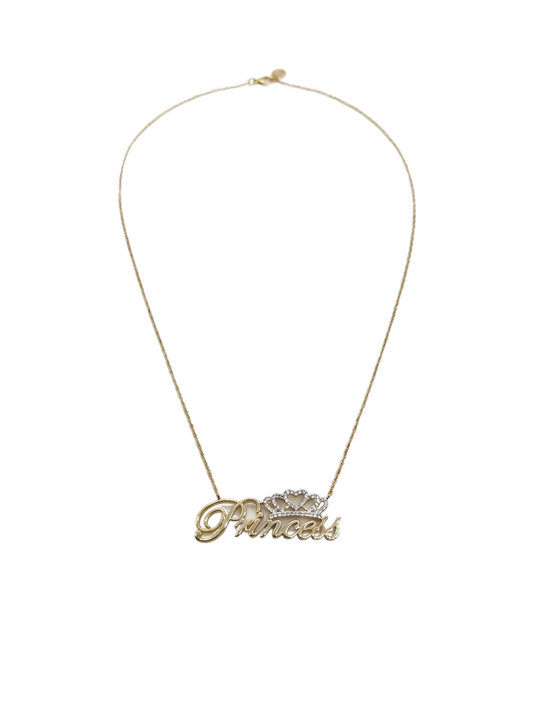 “Princess” charm with a chain | diamond | gold