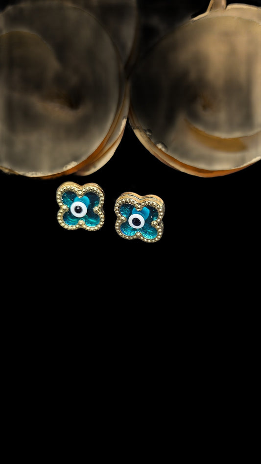 Ocean Blue flower studs