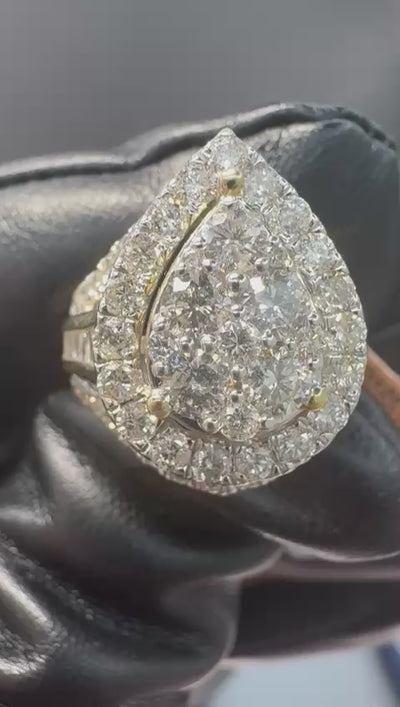 Gold Ring with 3 Carat Diamonds