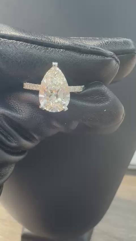 Pear Cut Centered Diamond Ring