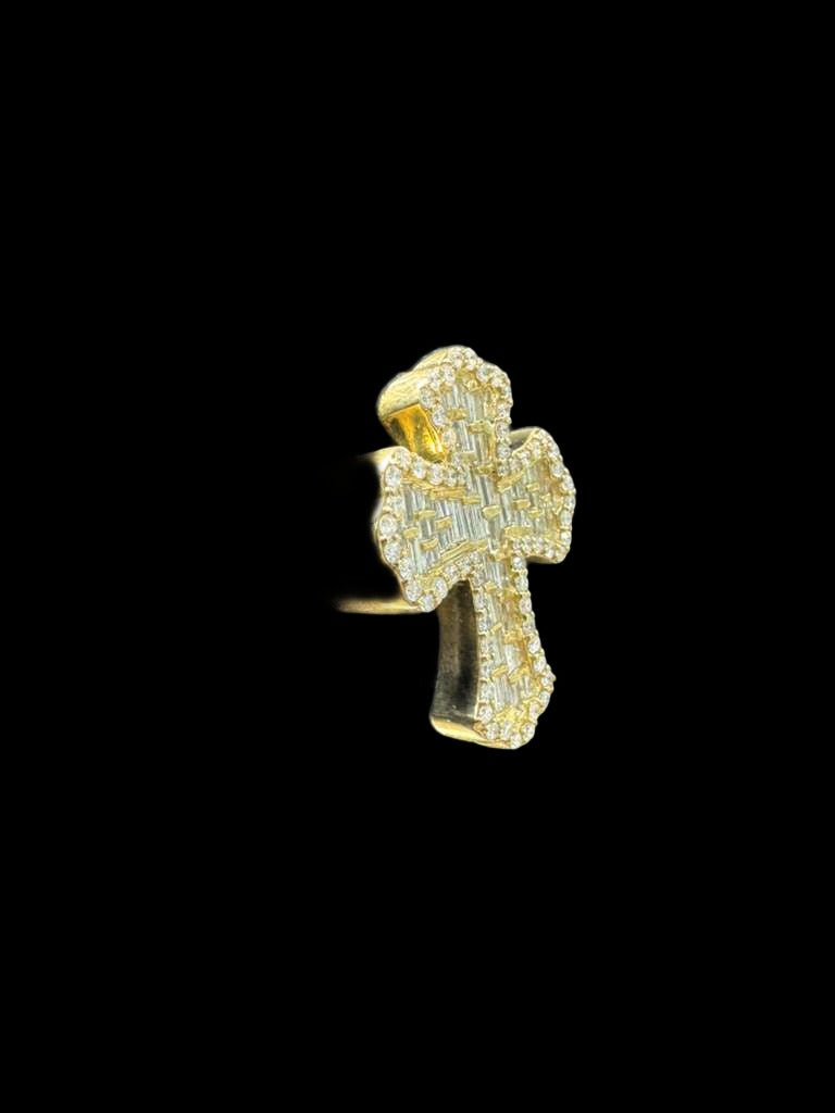 Radiant Faith Baguette Diamond Cross Ring