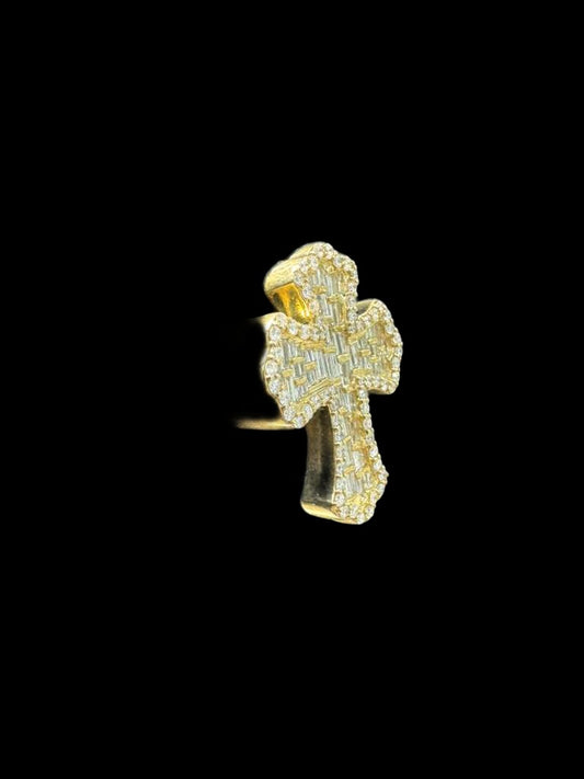 Radiant Faith Baguette Diamond Cross Ring
