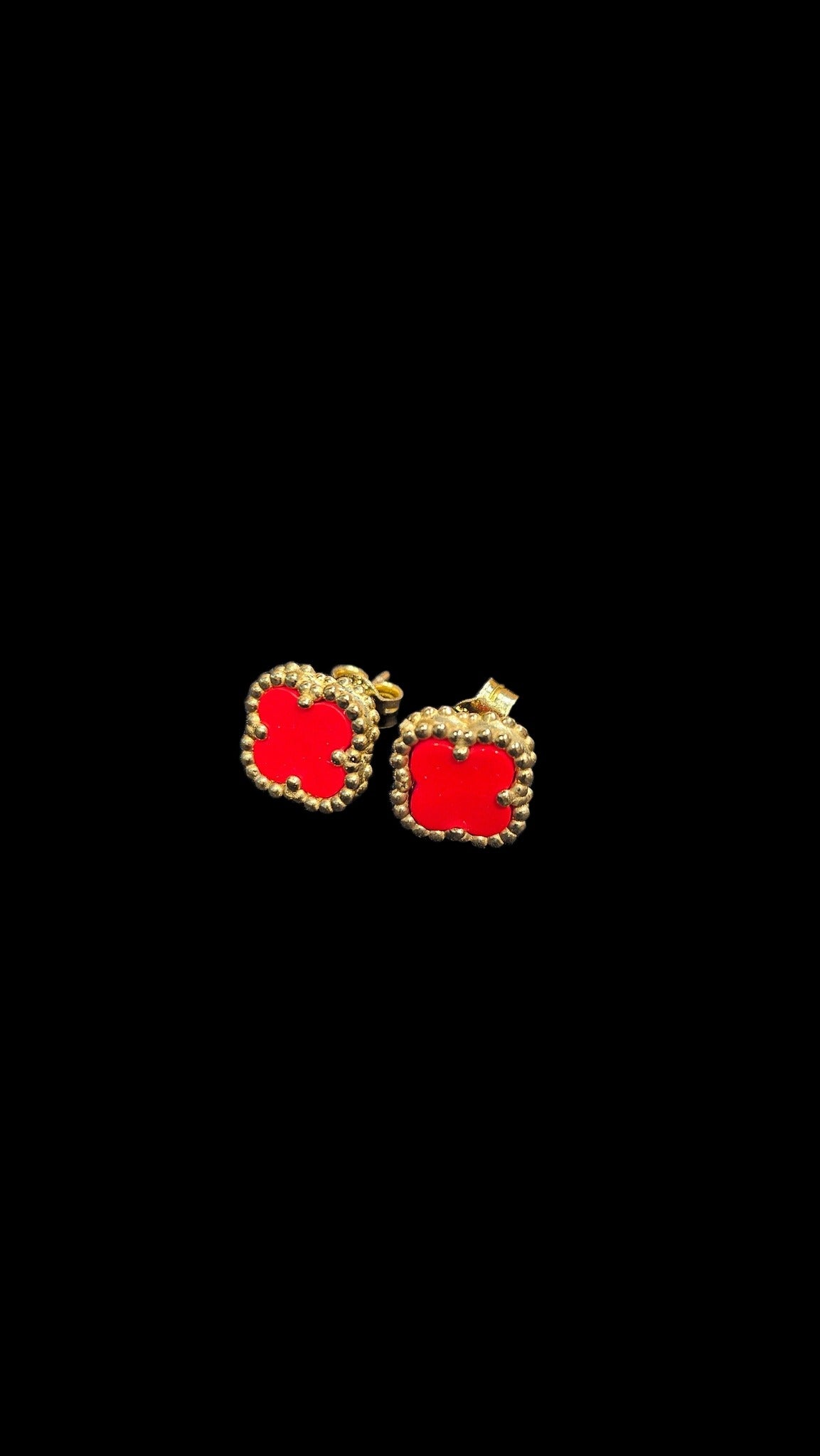 Red petals studs
