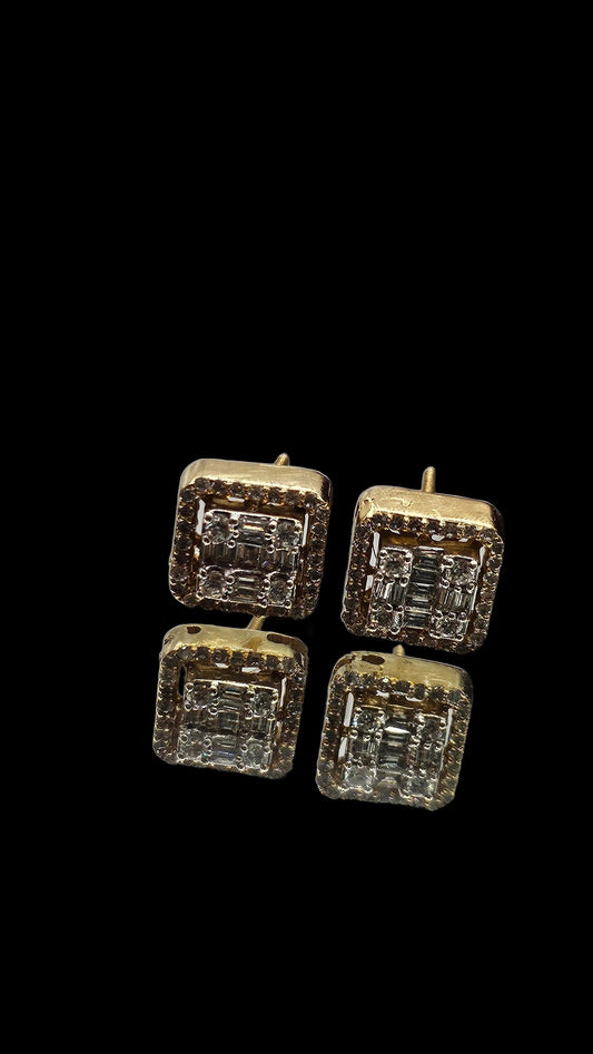 Square diamond earrings