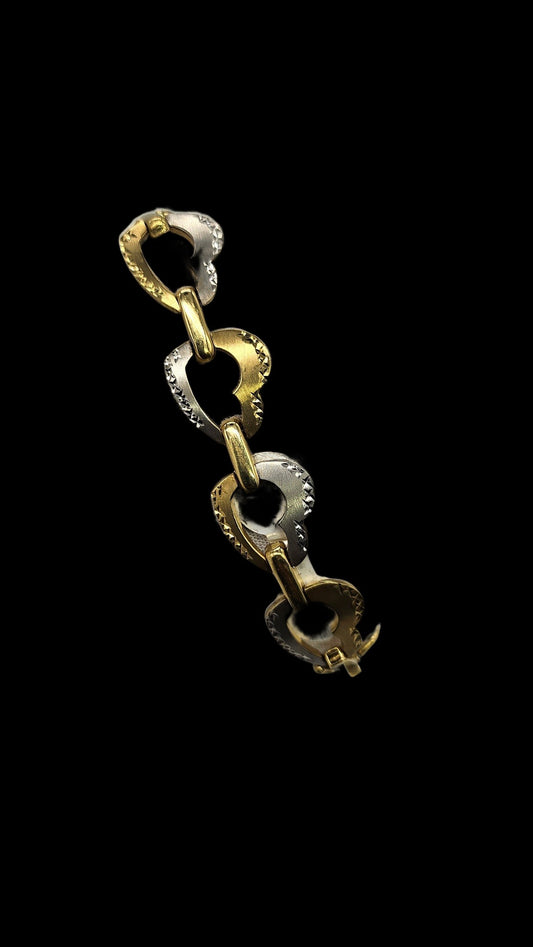 Two tone heart bracelet