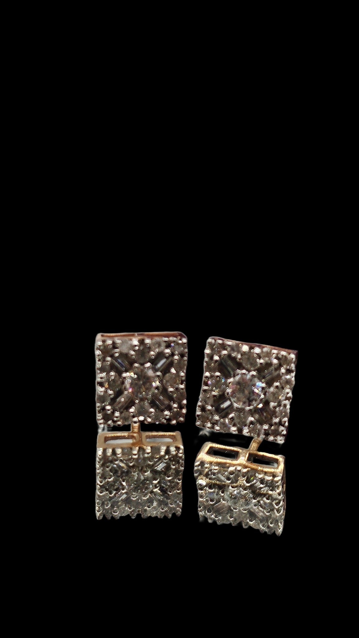 Unique square diamond earrings